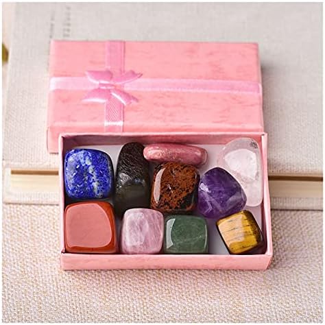 Ruitaiqin Shitu 10 парчиња/Поставете природен камен кристал кутија за подароци Gemstone Chakras лековити камени кварц минерални