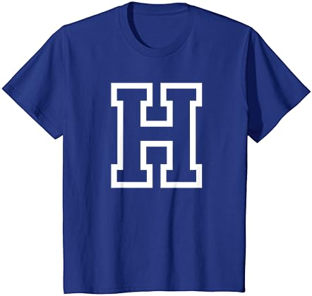 Буква H капитал атлетска азбука монограм маица