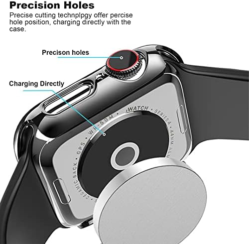 Kensera 2-пакет Црна тврда кутија компатибилен со Apple Watch Series 3/Series 2/Series 1 38mm Вграден HD Temered Glass Screen Precter,