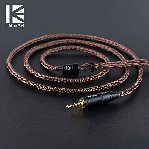 Кабел за приклучоци за слушалки IME, 16 основни сребрени кабел за слушалки, црна надградба за замена на кабел за слушалки за
