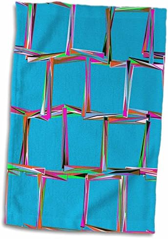 3drose Флорен - Геометриска - Слика на сини квадрати, наведена во Фуксија - крпи