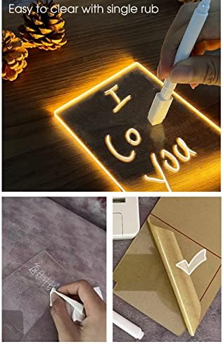 YGM Creative LED ноќна светлина за табла за препишување на пораки со топла мека светлина USB моќност ноќна ламба за деца