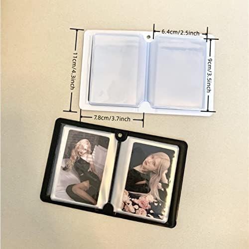3 -инчен мини албум со фотографии, Hollow Card Binder Фото албум држач за картички со приврзоци од мечка 40 џебови