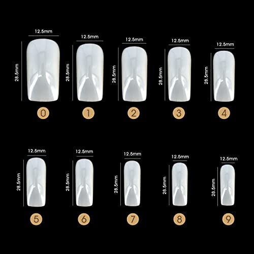 LYFONDYI Лажни Нокти Совети Со 10 големини Акрилни Совети За Нокти за сам нокти маникир уметност И салон 500 ПАРЧИЊА кутија