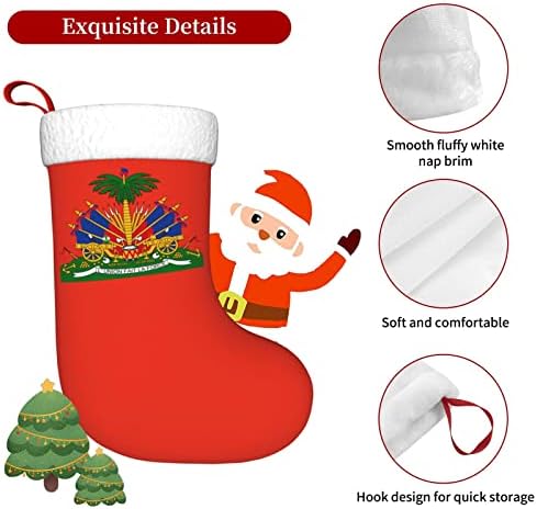 Национален Амблем на Хаити Божиќен Чорап Божиќна Декорација Класичен 18 Инчи Камин Виси Чорап
