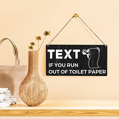 Знак за тоалетот за подароци за тоалетот, ако истечете од тоалетот дрвена висечка знак плакета рустикална wallидна уметност декор