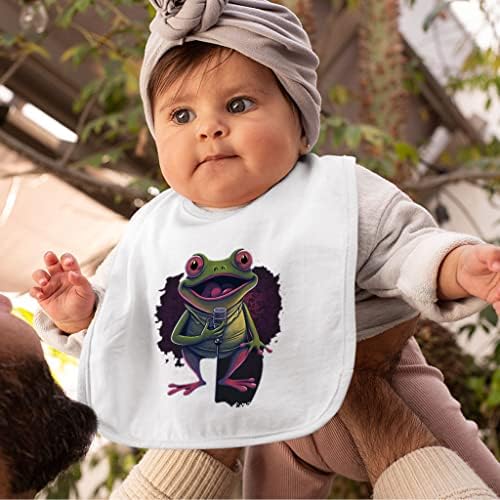 Frog Print Baby Bibs - Графичко бебе за хранење бебе - печатени биб за јадење
