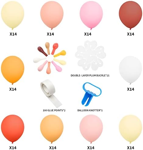 21 Комплет БОХО Маргаритки КОМПЛЕТ ЗА САМОСТОЈНИ Балони ЗА Украси за Забави 10 инчни Шарени Балони Од Латекс Хипи Жлеб Ретро Тематска Забава Материјали