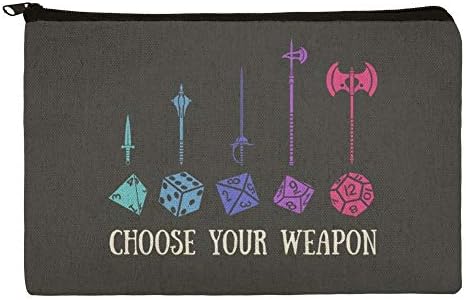 Изберете го вашето оружје зандана RPG Dice Pencil Peng Организатор Зипер КАТ