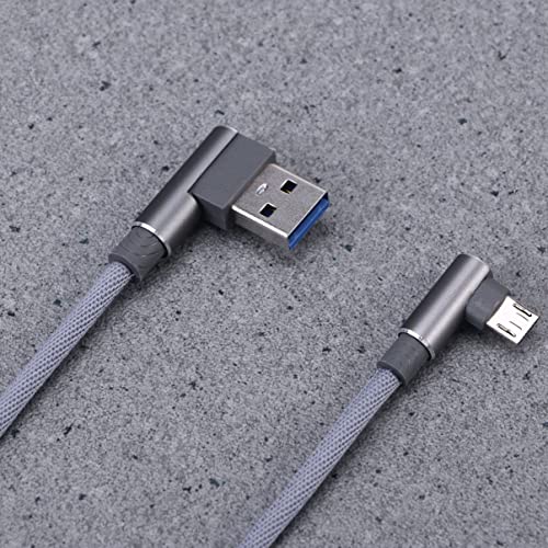 Ultechnovo USB C 90 степени кабел USB микро кабел, кабел за полнач на кабел за податоци од 90 степени, десен агол, 2,4 A, долг 1м, најлон плетенка