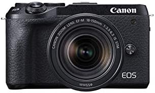 Canon EOS M6 Mark II Камера Без Огледало за Влогирање + 15-45mm Објектив, CMOS, Aps-C Сензор, Двоен Пиксел CMOS Автоматски Фокус,Wi-Fi,