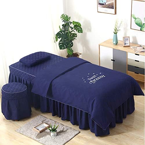 Сет на листови за маса за масажа на uanуан, здолниште за маса за масажа со микрофибер сет 4 парчиња убавина кревет за масажа салон за кревети