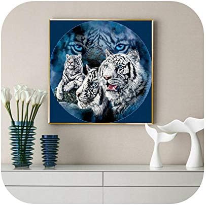 Дијамантско сликарство целосен плоштад тигар фарма куќа дома декорација Мозаик животинско везење Рачно изработен подарок-AP1-8172-70x70cm