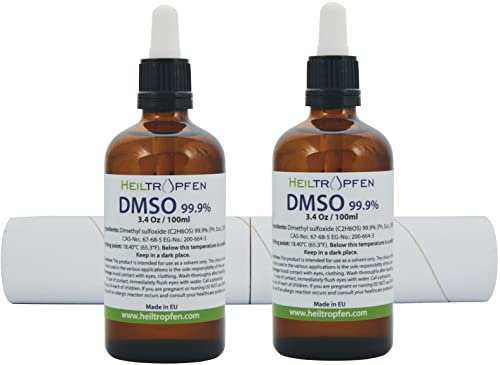 2x DMSO 99,9% Состојки Од Фарма | Низок Мирис - Течност Диметил сулфоксид | 2x 3,4 Oz-2X 100 ml | Висока Чистота | Сет Од Два / heiltropfen®