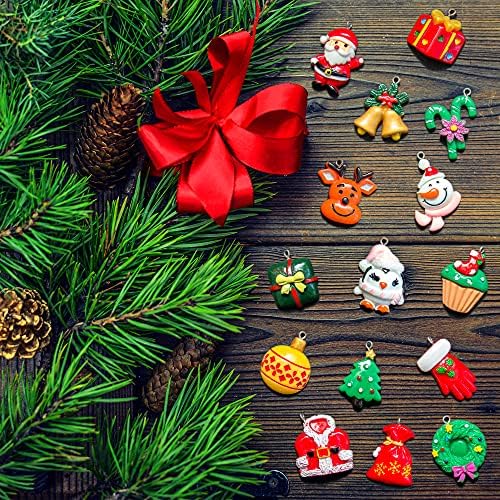 30 парчиња мини Божиќни украси смола ситни украси за новогодишна елка Минијатурни украси за мини дрво Мали Божиќни фигури - Санта снежен човек