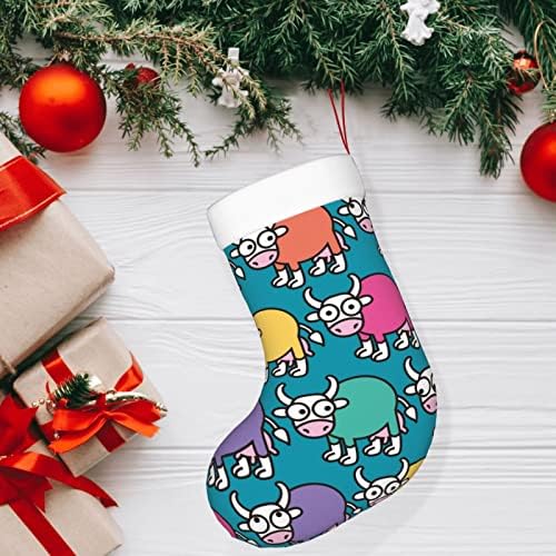 Аугенски Божиќни чорапи Глупава смешна крава виножито од двострана камин што виси чорапи
