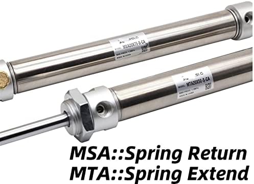 MSA16X25SCA MTA20X50 Тркалезен цилиндер со пролетен единечен глума MSA25X75SCA Пролетниот враќање MTA32X50SCA MSA40X25 Пролетниот пролет 1pcs
