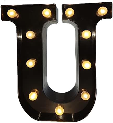 Црна азбука маркични букви LED 26 азбука осветли букви со дијамантска сијалица батерија со напојување со предводено писмо за свадба роденден