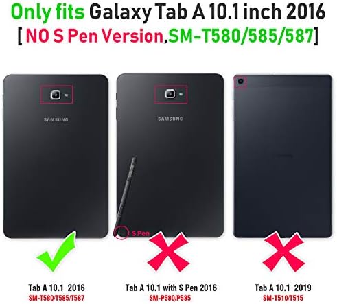 Timecity Samsung Galaxy Tab A 10.1 Case Објавување, SM -T580 T585 T587 случај, кутија за заштита на тешки задачи со заштитник