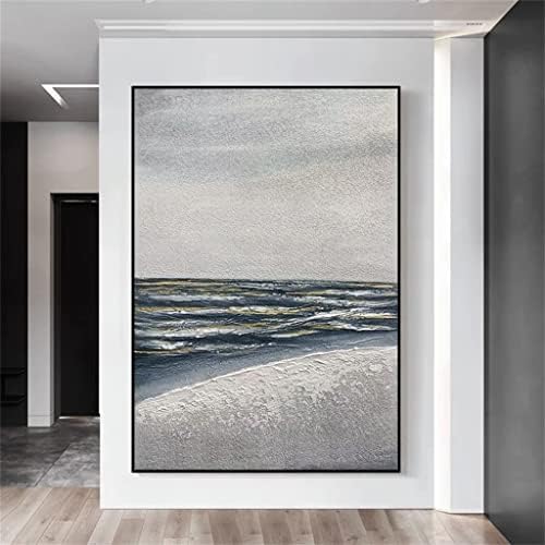 Yfqhdd рачно насликана сребрена дебела океанска морска вода слика масло сликарство уметнички дела платно украси за подароци