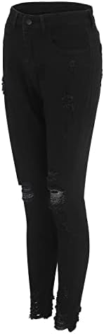 Miashui за жени плус кревање големина на половината со висок задник, фармерки фармерки искинати женски Jeanан плус големина хеланки со