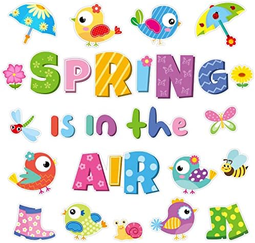 Ticiaga 73pcs Пролет Бохо птици исечоци, шарена хартија пролет е во сечење на цвеќиња, украси за пролетни билтени, декори на табли за отпадоци