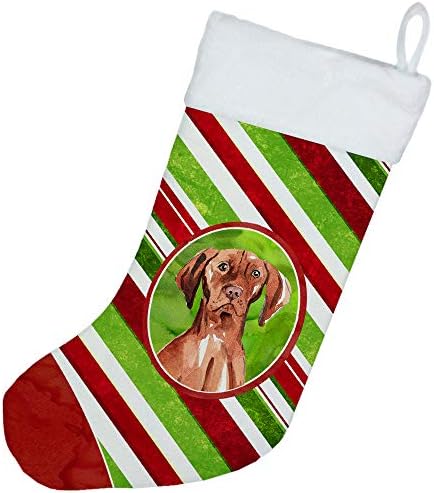Богатства на Каролина CK4095CS Vizsla Божиќни бонбони ленти Божиќни порибувања, камин што виси чорапи Божиќна сезона забава