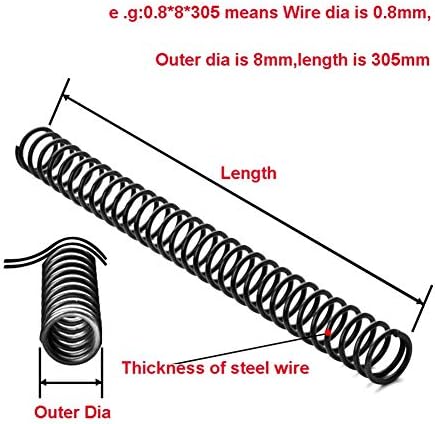 Компресија пролетна враќање на пролетната жица Дија 0,6мм 0,7мм пролетен челичен притисок Пролет Надворешен DIA 5-7mm y-тип компресија Должина
