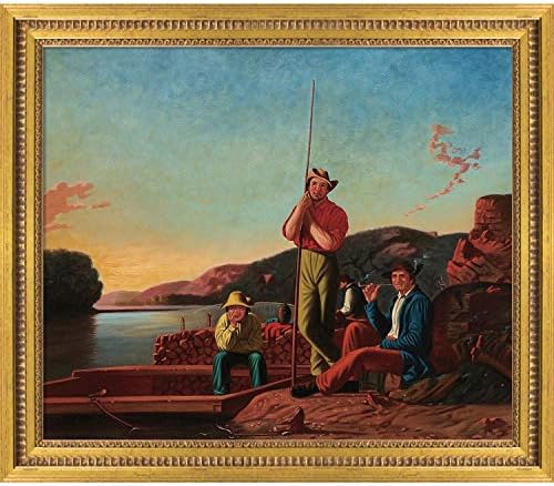 La Pastiche The Dood-Boat, 1850 од Georgeорџ Калеб Бингам Сликарство, 25 x 29, Версајска рамка за златна кралица