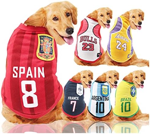 6 компјутери/поставени фудбалски кошаркарски кучиња дрес, мека удобна спортска кошула за дишење кучиња, облека за кучиња униформа