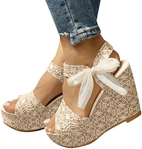 Летни сандали за жени 2023 година, жени платформи сандали отворени пети од пети пети сантили цветни чевли слатки чевли за тај -вратоврска