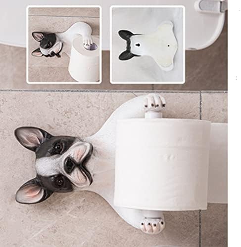 3Д француски булдог држач за пешкири кујнски хартија решетка решетката за бања за бања за пешкир, кој е организатор на топење на хартија
