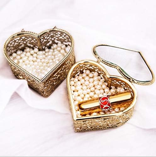 Anncus Creative Creative срце во форма на метални кутии за складирање на накит десктоп украси шуплива loveубовна кутија за складирање