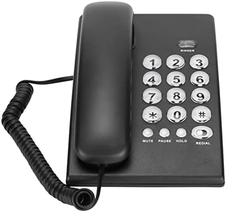 Десктоп Телефон, Мултифункционален Фиксен Телефон Со Големо Копче За Домашна Канцеларија Хотел, Приклучок И Игра
