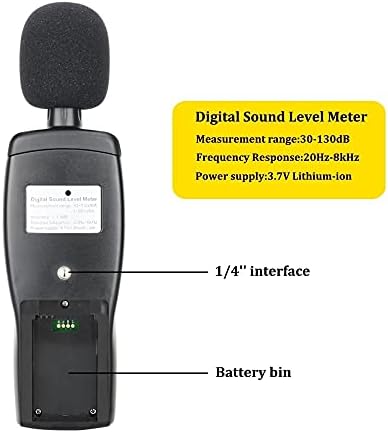 Лиујун Дигитален звук на бучава Ниво на мерач на мерач на аудио тестер 30 ~ 130 DBA боја LCD дисплеј автомобилски микрофон DB метар
