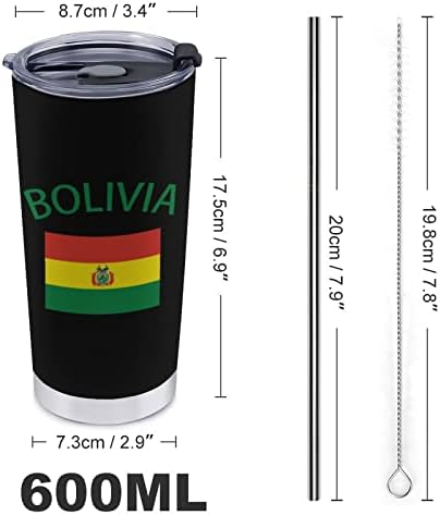 Знаме На Боливија Мода Нерѓосувачки Челик Изолирани Автомобил Чаша Двоен Ѕид Кафе Кригла Патување Гимнастичари Со Капак
