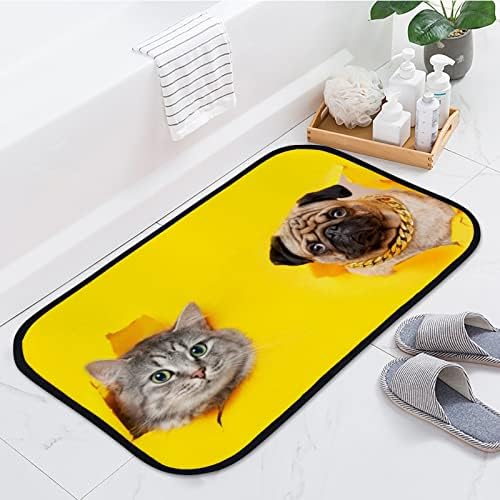 Vantaso мека бања врата од мат килим симпатична мачка куче извади жолто папер не лизгање дотомати за влез во бања за дневна соба
