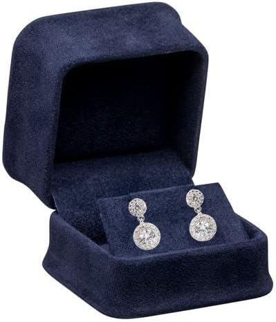 Алум - богата велурска сива луксузна кутија за ѓердан, елегантен случај на ѓердан од дијаманти, со сив велур ентериер, кутија за подароци