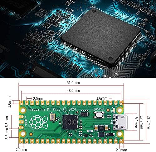 Geeekpi Raspberry Pi Pico Комплет Флексибилен микроконтролер мини развој на мини развој, заснована на Raspberry PI RP2040, Cortex со