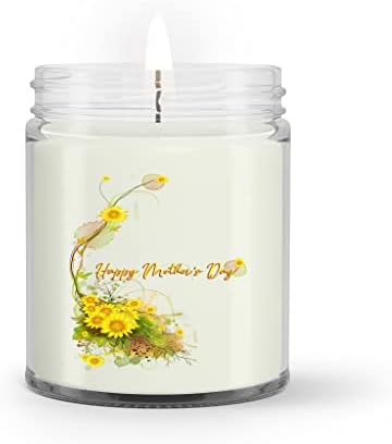Сончева тегла свеќа, среќен ден на мајката, подарок за мајка, жолта