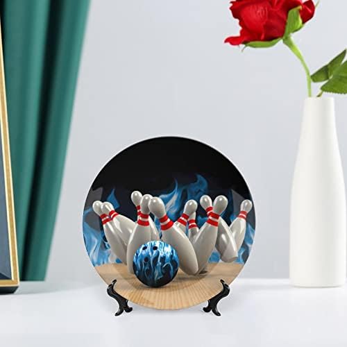 Игра за куглање штрајк гниење керамичка декоративна чинија со приказ на штанд што виси прилагодена годишнина свадба празнични подароци