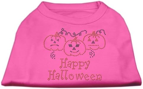Производи за миленичиња Мираж 8-инчи Среќна кошула за печатење на Ноќта на вештерките за домашни миленици, X-мали, светло розова