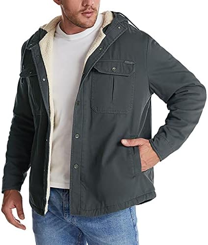 Uofoco обичен палто Мажи со долги ракави преголеми јакна пливање зимско руно удобно копче цврсто лаппел меки палта