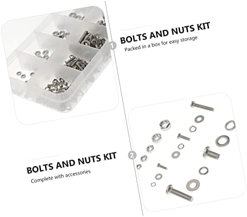 Vilful Bolts Steel 1 сет комплет завртка за завртки за челик за миење садови по ковче орев асортиман на ореви за мијалници за машини за