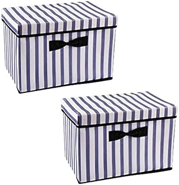 СЕТ ОД 2 Преклопни Кутии за Складирање со Капак, Торба За Складирање Со Преклопување На Ткаенина За Домашна Спална Соба, 37х24х24см-А