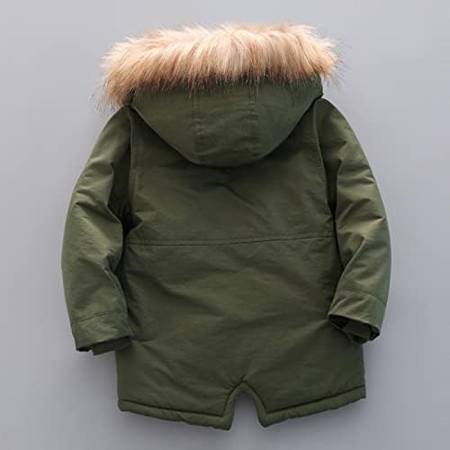 Кагајд бебе девојче Зимска јакна Детско момче палто со ватиран руно, обложена јакна, дебела зимска палта со качулки зимски деца ветерници