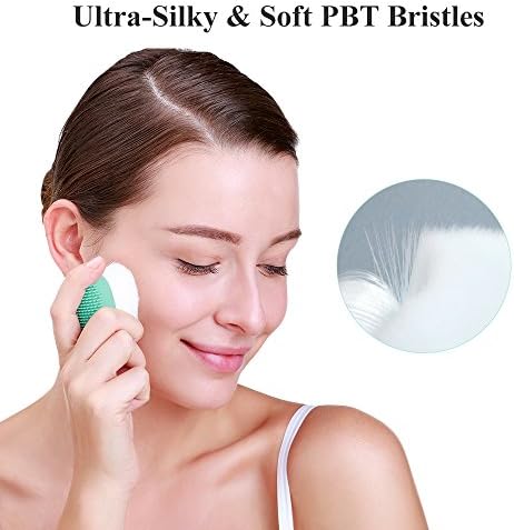 TouchBeauty TB-1765 Soft Tristles Silicone Facial Face Chush, 2 во 1 рачна четка за чистење на пори на ексфолијација