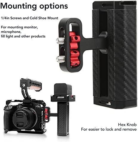 Странична рачка на камерата JOPWKUIN, лесна за инсталирање на удобна алуминиумска легура на камерата Страна на хексадецимална копче 1/4in