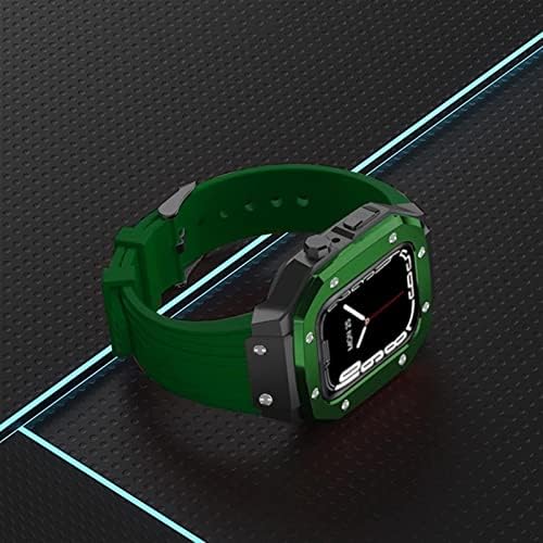 FKIMKF легура за часовници за часовници за серија на Apple Watch 8 7 6 5 4 SE 45mm 44mm 42mm Луксузен метал гума од не'рѓосувачки челик