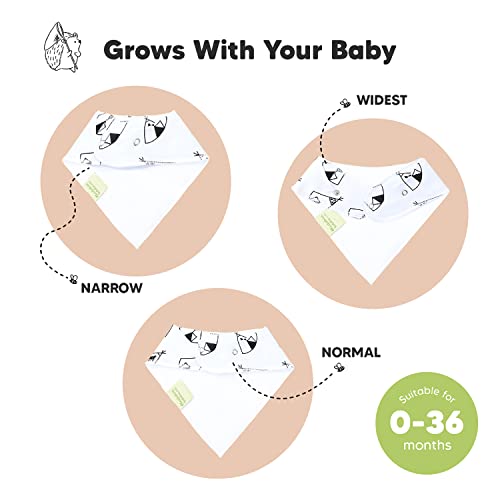 Keababies 8 -пакувања Органско бебе бандана двојка биб и 8 -пакувања органски библи за бебиња за девојчиња и момчиња - Стилски унисекс бандана Бибс - заби за бебиња за беби